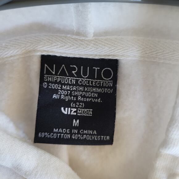 Naruto Sweatshirt Womens Medium Shippuden Anime Sasuke White Pullover hoodie - Picture 3 of 10